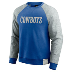 Dallas Cowboys Darius Rucker Collection Throwback Color Block Raglan Pullover Sweatshirt - Blue/Gray sale