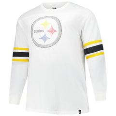 Pittsburgh Steelers '47 Big & Tall Premier Brex Long Sleeve T-Shirt - White on sale