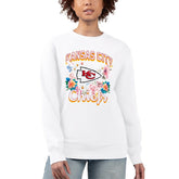 Kansas City Chiefs G-III 4Her by Carl Banks Women's Flower Logo Graphic Fleece Pullover Sweatshirt - White for sale