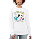 Green Bay Packers G-III 4Her by Carl Banks Women's Flower Logo Graphic Fleece Pullover Sweatshirt - White for sale