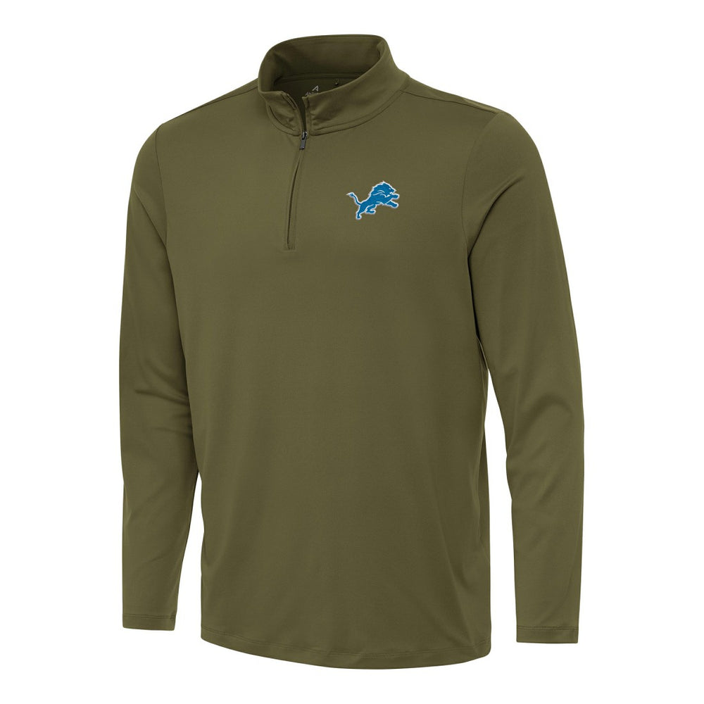 Detroit Lions Antigua Reprocess Quarter-Zip Top - Olive cheap