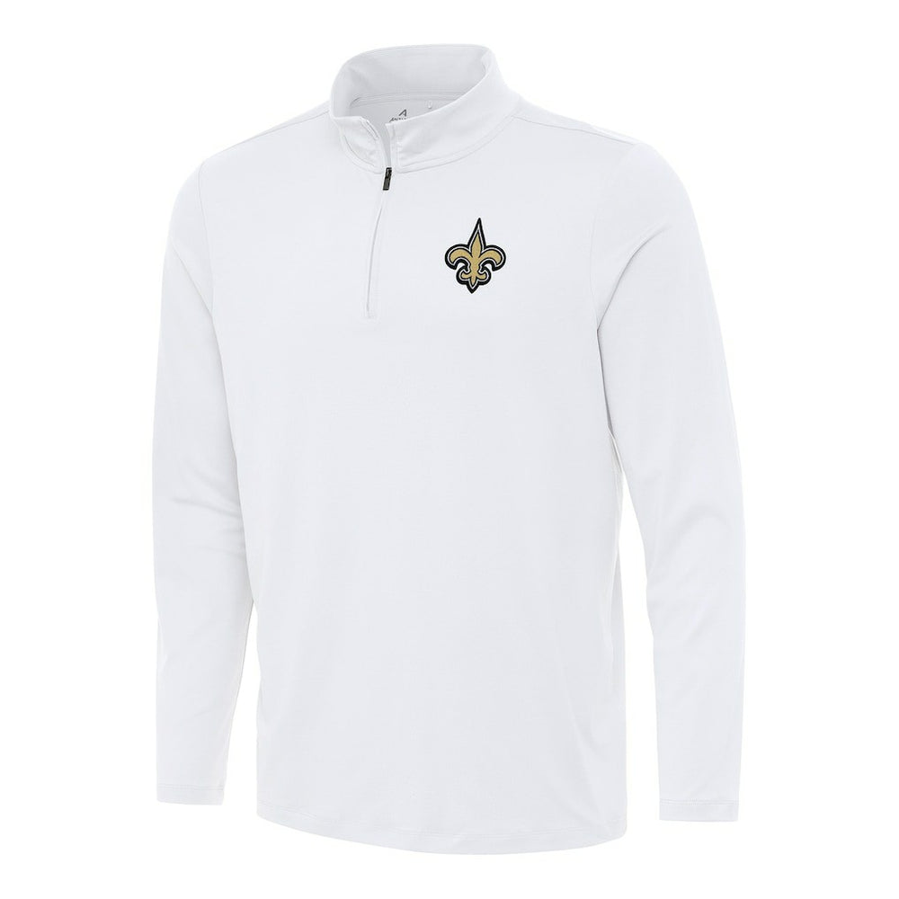 New Orleans Saints Antigua Reprocess Quarter-Zip Top - White on sale