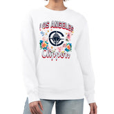 LA Clippers G-III 4Her by Carl Banks Women's Flowers Team Logo Graphic Fleece Crewneck Pullover Sweatshirt - White sale