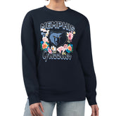 Memphis Grizzlies G-III 4Her by Carl Banks Women's Flowers Team Logo Graphic Fleece Crewneck Pullover Sweatshirt - Navy shop