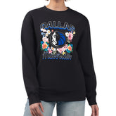 Dallas Mavericks G-III 4Her by Carl Banks Women's Flowers Team Logo Graphic Fleece Crewneck Pullover Sweatshirt sale - Black outlet
