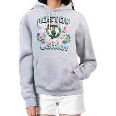 Boston Celtics G-III 4Her by Carl Banks Women's Flowers Team Logo Graphic Fleece Pullover Hoodie - Heather Gray online