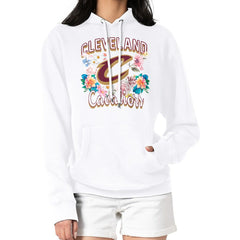 Cleveland Cavaliers G-III 4Her by Carl Banks Women's Flowers Team Logo Graphic Fleece Pullover Hoodie sale - White cheap