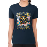 Denver Nuggets G-III 4Her by Carl Banks Women's Super-Slim Fit Lightweight Flowers Team Logo Graphic T-Shirt sale - Navy on sale