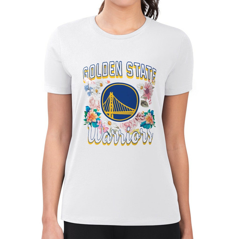 Golden State Warriors G-III 4Her by Carl Banks Women's Super-Slim Fit Lightweight Flowers Team Logo Graphic T-Shirt sale - White sale