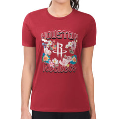 Houston Rockets G-III 4Her by Carl Banks Women's Super-Slim Fit Lightweight Flowers Team Logo Graphic T-Shirt - Red shop