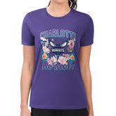 Charlotte Hornets G-III 4Her by Carl Banks Women's Super-Slim Fit Lightweight Flowers Team Logo Graphic T-Shirt - Purple discount