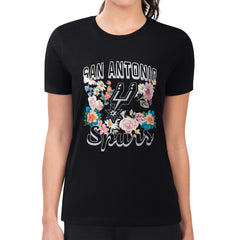 San Antonio Spurs G-III 4Her by Carl Banks Women's Super-Slim Fit Lightweight Flowers Team Logo Graphic T-Shirt - Black online