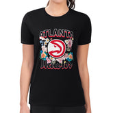 Atlanta Hawks G-III 4Her by Carl Banks Women's Super-Slim Fit Lightweight Flowers Team Logo Graphic T-Shirt - Black online