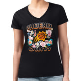 Phoenix Suns G-III 4Her by Carl Banks Women's Super-Slim Fit Lightweight Flowers Team Logo Graphic V-Neck T-Shirt - Black outlet