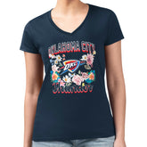 Oklahoma City Thunder G-III 4Her by Carl Banks Women's Super-Slim Fit Lightweight Flowers Team Logo Graphic V-Neck T-Shirt - Navy shop