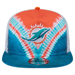 Miami Dolphins New Era Throwback Dye Golfer Snapback Hat - Orange/Aqua outlet