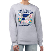 St. Louis Blues G-III 4Her by Carl Banks Women's Flower Logo Pullover Sweatshirt Heather Gray