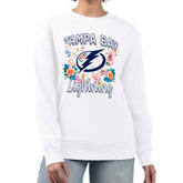 Tampa Bay Lightning G-III 4Her by Carl Banks Women's Flower Logo Pullover Sweatshirt White