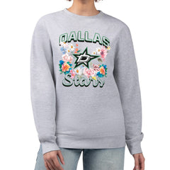 Dallas Stars G-III 4Her by Carl Banks Women's Flower Logo Pullover Sweatshirt Heather Gray