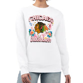 Chicago Blackhawks G-III 4Her by Carl Banks Women's Flower Logo Pullover Sweatshirt White