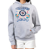 Winnipeg Jets G-III 4Her by Carl Banks Women's Flower Logo Pullover Hoodie Heather Gray