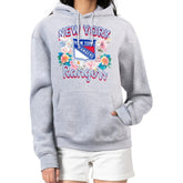 New York Rangers G-III 4Her by Carl Banks Women's Flower Logo Pullover Hoodie Heather Gray