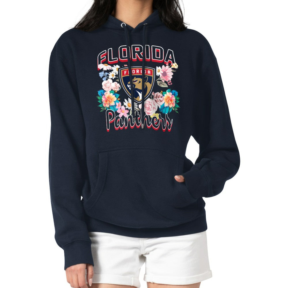 Florida Panthers G-III 4Her by Carl Banks Women's Flower Logo Pullover Hoodie Navy