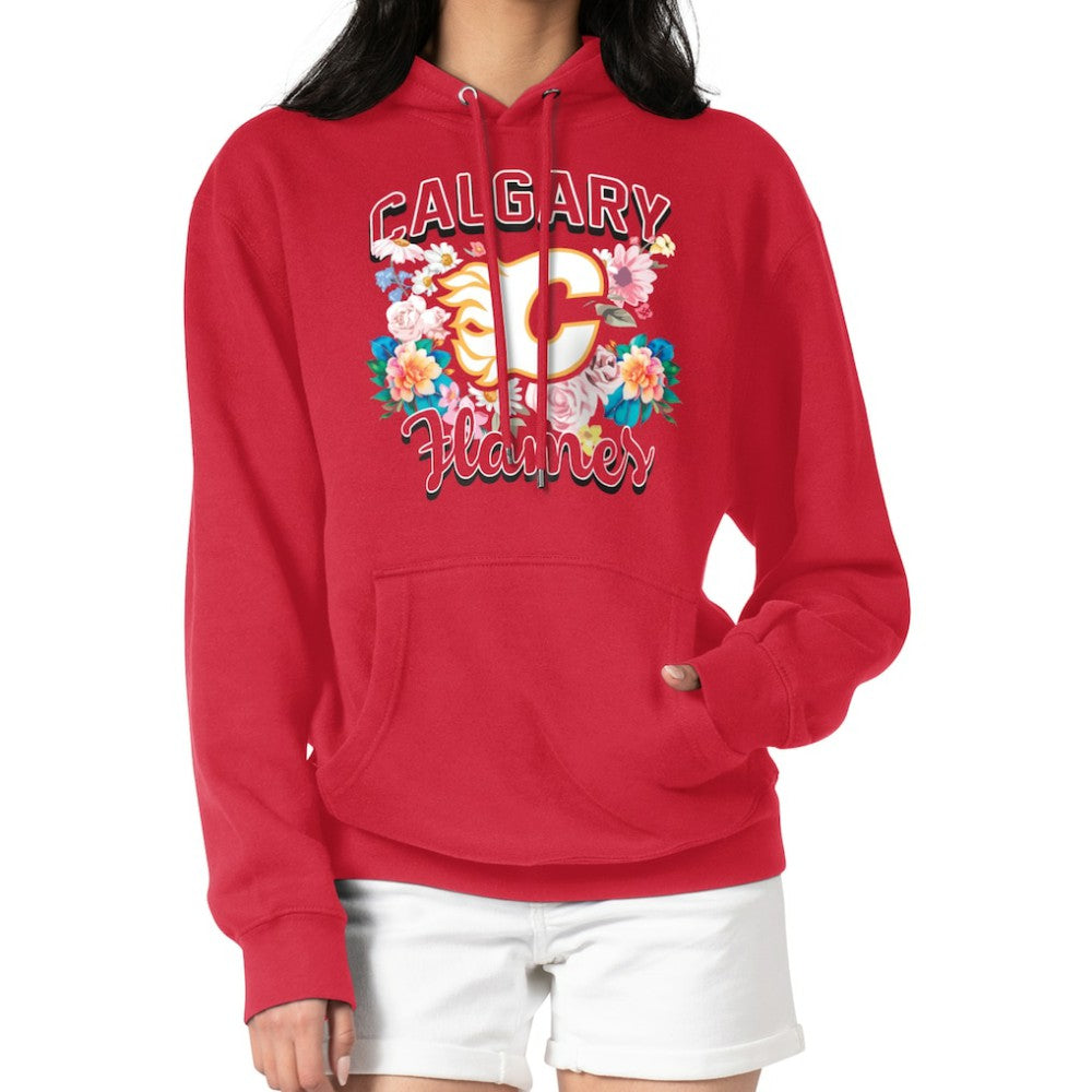 Calgary Flames G-III 4Her by Carl Banks Women's Flower Logo Pullover Hoodie Red