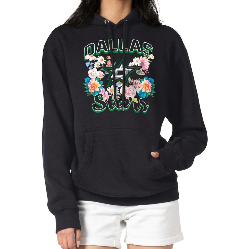 Dallas Stars G-III 4Her by Carl Banks Women's Flower Logo Pullover Hoodie Black