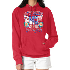 New York Rangers G-III 4Her by Carl Banks Women's Flower Logo Pullover Hoodie Red
