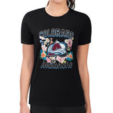 Colorado Avalanche G-III 4Her by Carl Banks Women's Super-Slim Fit Lightweight Flower Logo T-Shirt Black