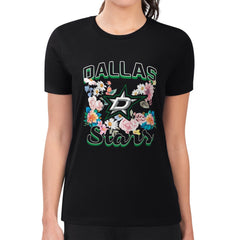 Dallas Stars G-III 4Her by Carl Banks Women's Super-Slim Fit Lightweight Flower Logo T-Shirt Black