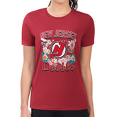 New Jersey Devils G-III 4Her by Carl Banks Women's Super-Slim Fit Lightweight Flower Logo T-Shirt Red