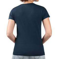 Washington Capitals G-III 4Her by Carl Banks Women's Super-Slim Fit Lightweight Flower Logo V-Neck T-Shirt Navy