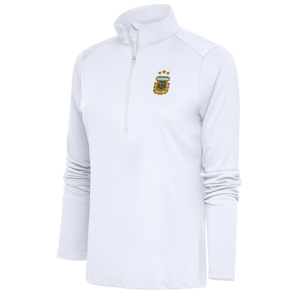 Argentina National Team Antigua Women's Tribute Half-Zip Pullover Top - White on sale