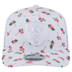 Las Vegas Raiders New Era Adventure Flamingo Pattern 9SEVENTY Stretch-Snap Hat - White discount