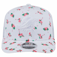 Miami Dolphins New Era Adventure Flamingo Pattern 9SEVENTY Stretch-Snap Hat - White cheap