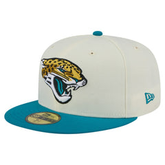 Jacksonville Jaguars New Era Main 59FIFTY Fitted Hat - Cream/Teal cheap