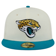 Jacksonville Jaguars New Era Main 59FIFTY Fitted Hat - Cream/Teal cheap