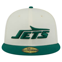 New York Jets New Era Main 59FIFTY Fitted Hat - Cream/Green outlet