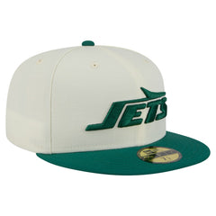 New York Jets New Era Main 59FIFTY Fitted Hat - Cream/Green outlet