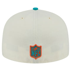 Miami Dolphins New Era Main 59FIFTY Fitted Hat - Cream/Aqua outlet