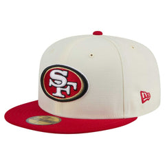 San Francisco 49ers New Era Main 59FIFTY Fitted Hat - Cream/Scarlet for sale