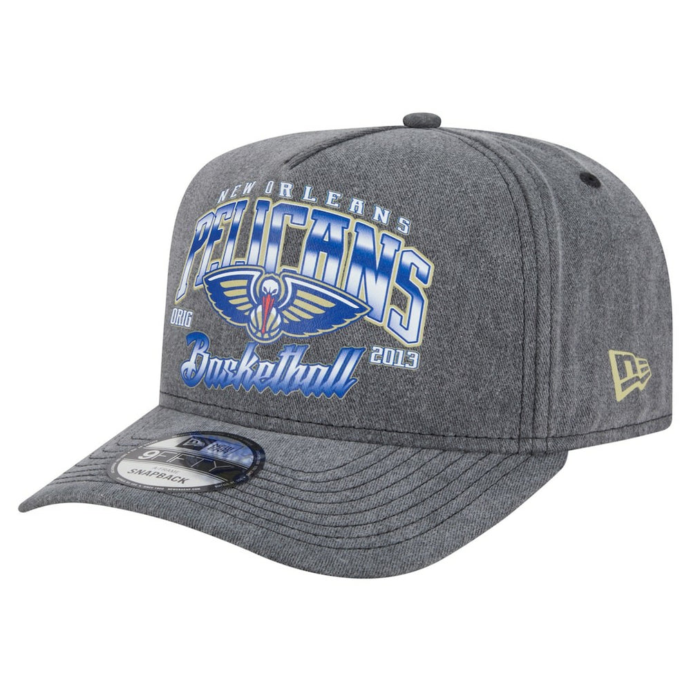New Orleans Pelicans Throwback Washed Pre-Curved 9FIFTY Snapback Hat - Charcoal | New Era shop