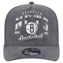 Brooklyn Nets Throwback Washed Pre-Curved 9FIFTY Snapback Hat - Charcoal | New Era outlet