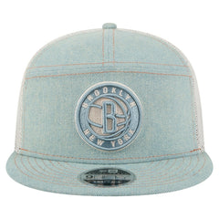 Brooklyn Nets Adventure Denim Split Panel 9FIFTY Snapback Trucker Hat | New Era online