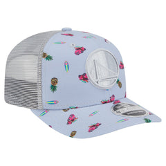 Golden State Warriors Adventure Aloha Pattern 9SEVENTY Stretch-Snap Hat sale - Light Blue/Gray | New Era discount