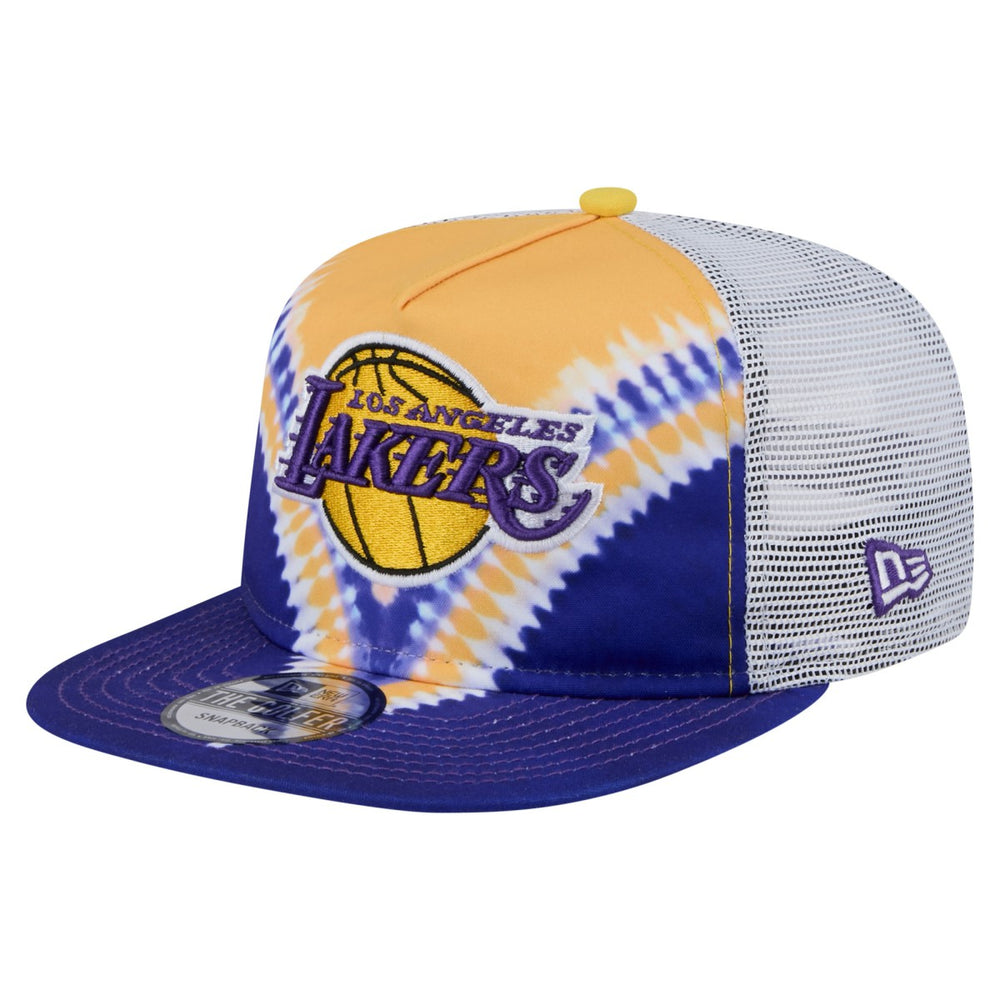 Los Angeles Lakers Throwback Dye Golfer Snapback Hat - Purple/Gold | New Era for sale
