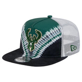 Milwaukee Bucks Throwback Dye Golfer Snapback Hat - Black/Hunter Green | New Era shop