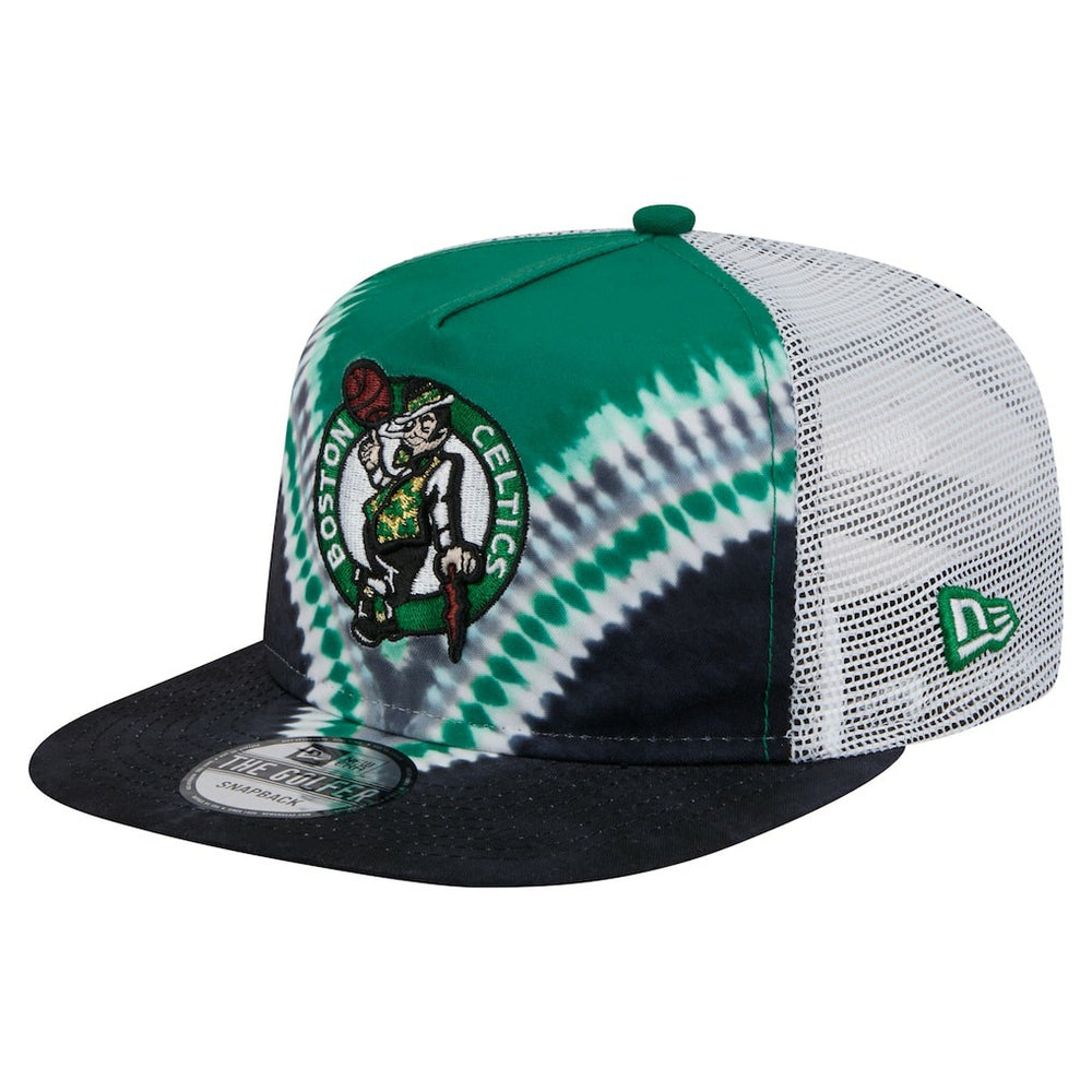 Boston Celtics Throwback Dye Golfer Snapback Hat - Black/Kelly Green | New Era outlet